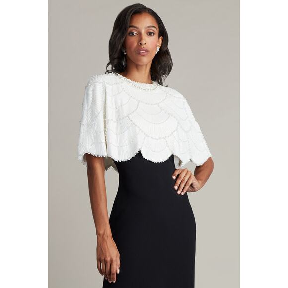 REBA EMBELLISHED CAPE OVERLAY GOWN. Size 8 - Picture 3 of 11